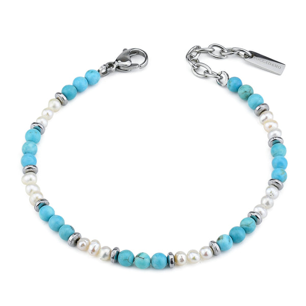 Boccadamo - Bracciale uomo con turchese e perle
ID: ABR682T