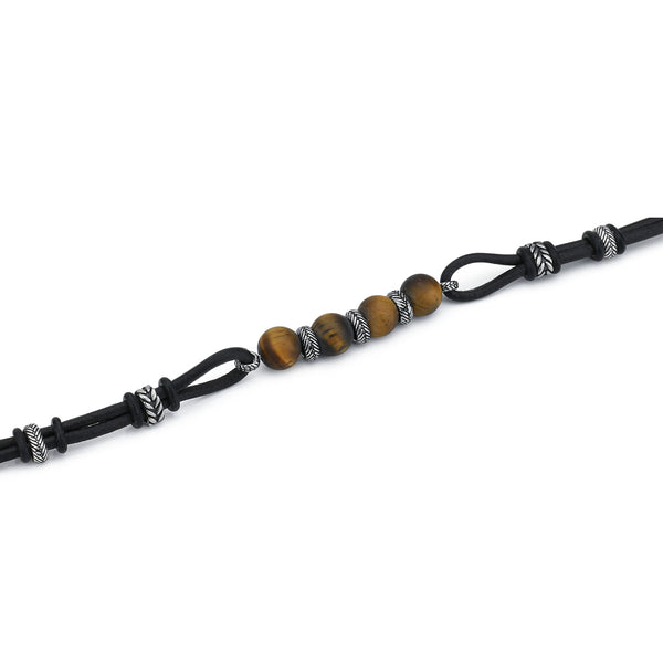 Boccadamo - Bracciale uomo di cuoio con occhio di tigre
ID: ABR704M