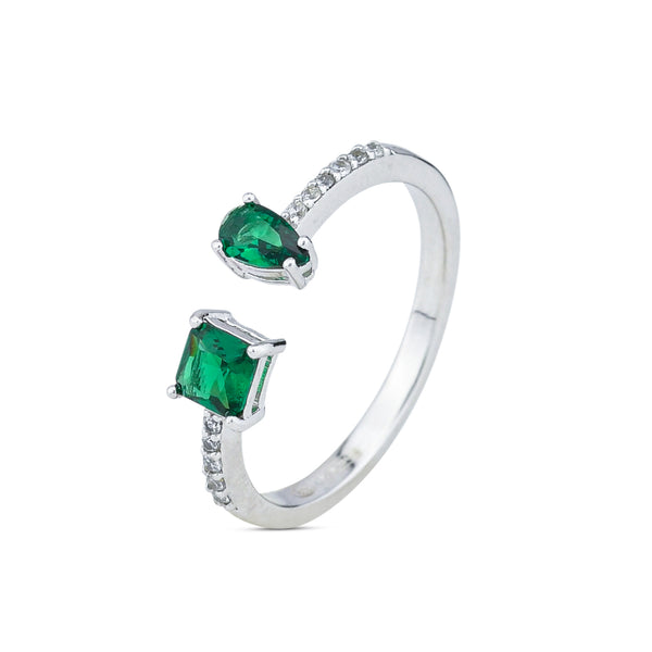 Boccadamo - Anello con due zirconi sfaccettati verde
ID: AN508V