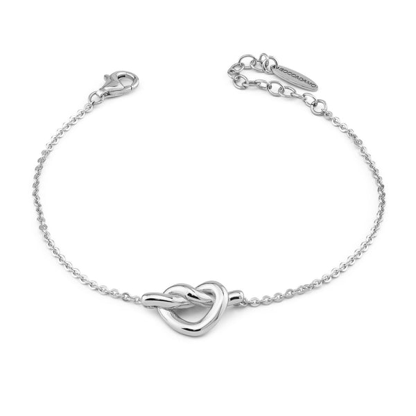 Boccadamo -Bracciale in argento rodiato con centrale intrecciato a forma di cuore  ID: BBR102