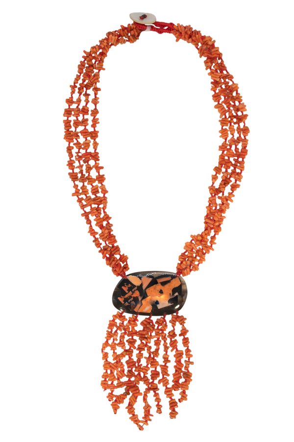 Confuorto - Collana girocollo con scaglie di corallo