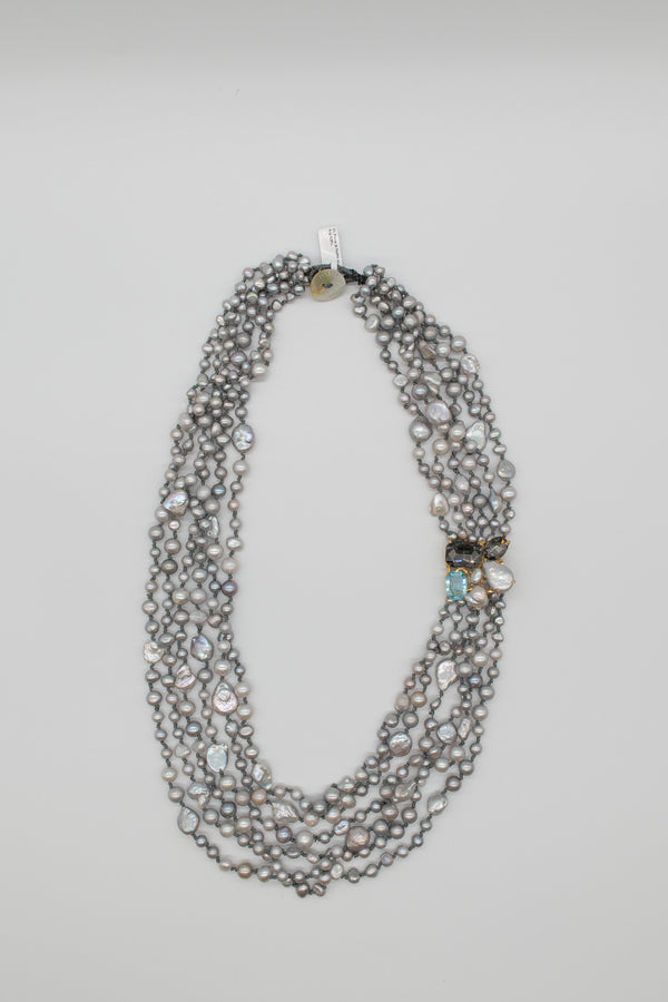 Confuorto - Collana cinque fili con perle di fiume