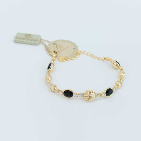 Barbieri - Bracciale metallo placcato oro con cristalli