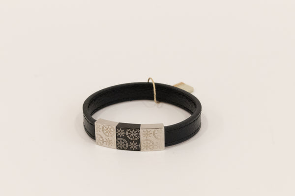 Barbieri - Bracciale in cuoio nero