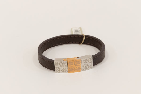 Barbieri - Bracciale in cuoio marroncino