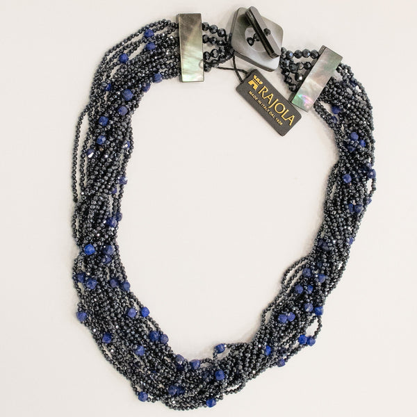 Rajola - Collana corta Collezione Valzer in spinello blu