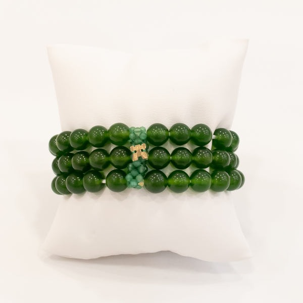 Rajola - Bracciale collezione CHARLOTTE in giada verde scura