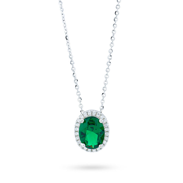 Boccadamo - Collana con zircone ovale verde e zirconi
ID: GR870V
