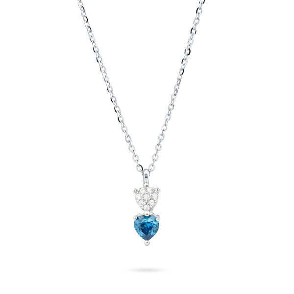 Boccadamo - Collana con cuori pendenti di zirconi bianchi e blu
ID: GR883P