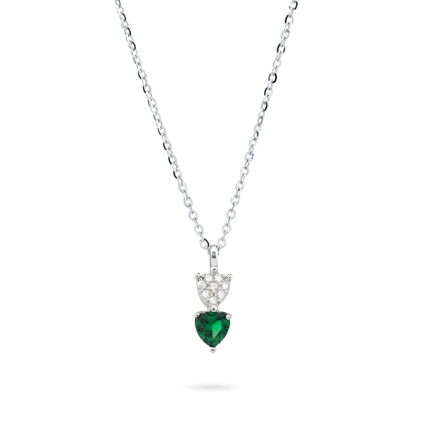 Boccadamo - Collana con cuori pendenti di zirconi bianchi e verdi
ID: GR883V
