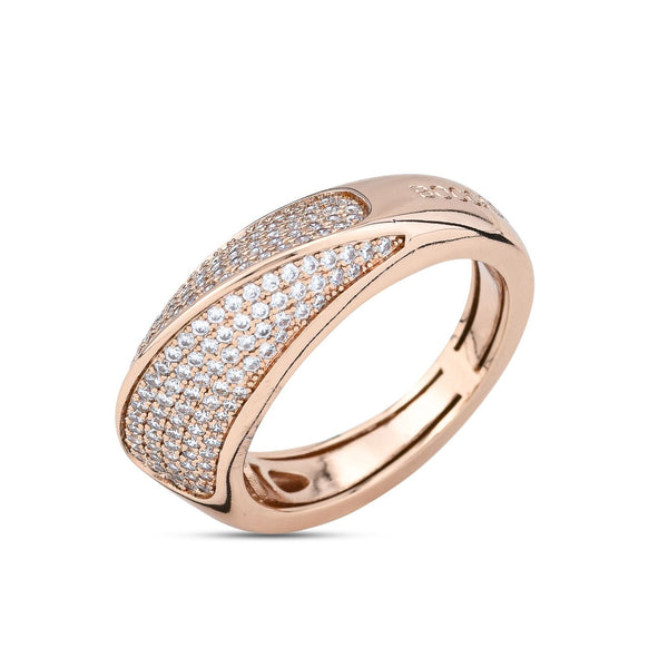 Boccadamo - Anello placcato oro rosa con superficie in pavè di zirconi
ID: KAN019RS