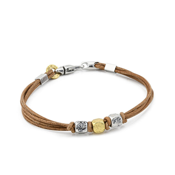 Boccadamo - Bracciale in cuoio con tre cubotti
ID: MBR219M