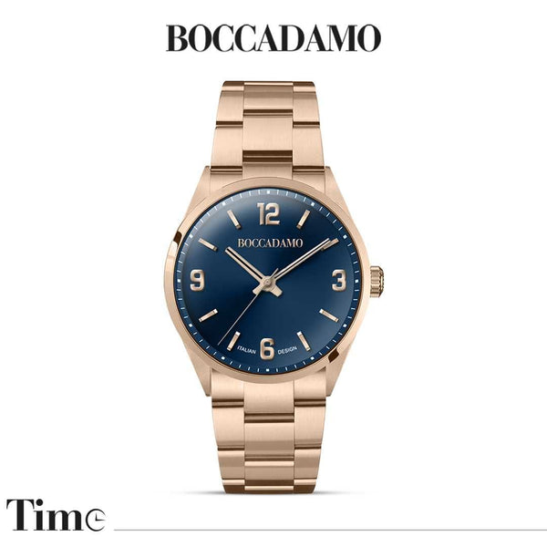 Boccadamo - Orologio solo tempo placcato oro rosa con quadrante blu ID: MT004