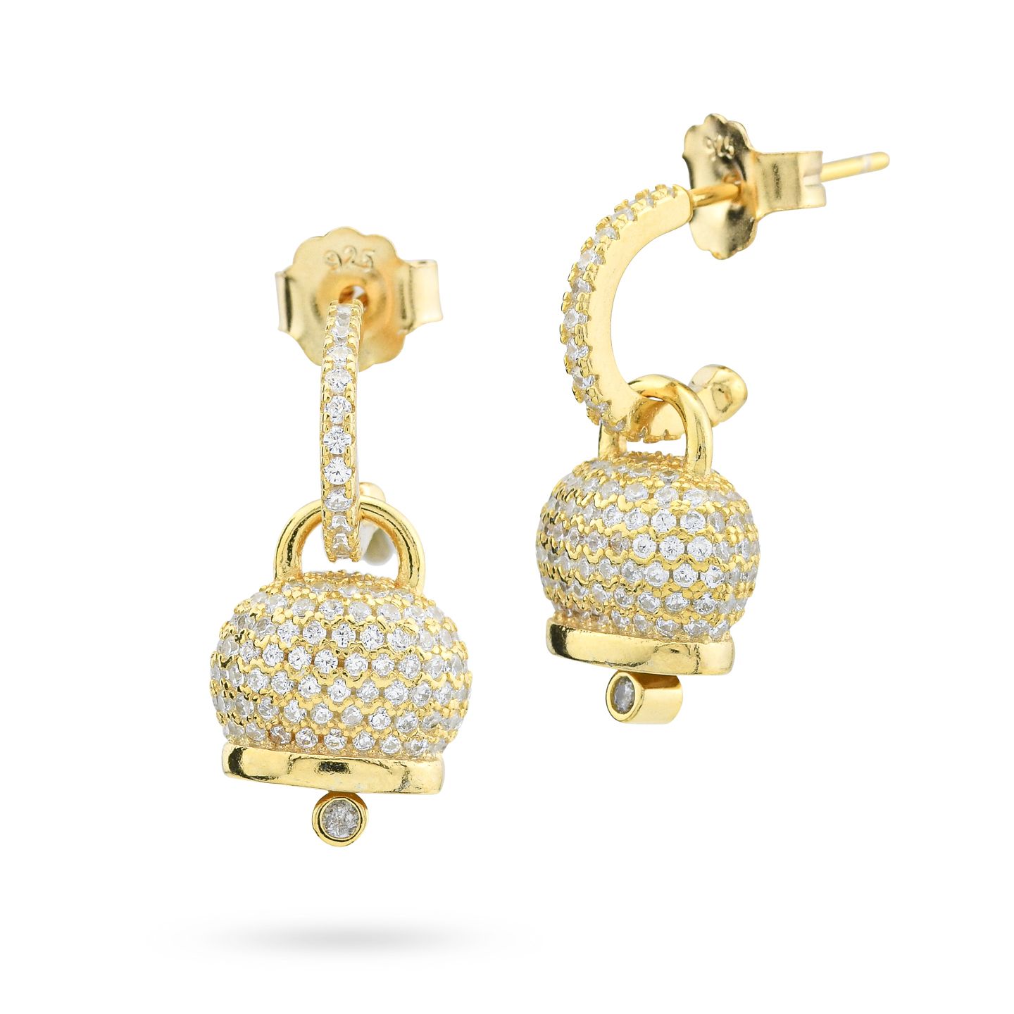 LES POULETTES BIJOUX Orecchini Goccia Quarzo Rosa Placcato Oro - Eleganti E Originali In Cofanetto Regalo