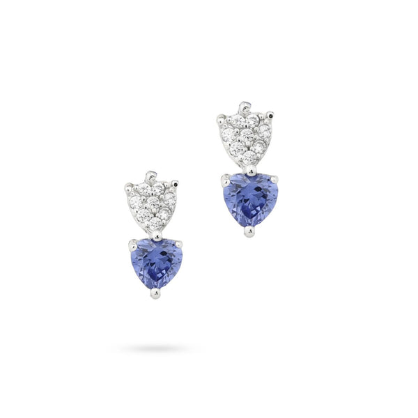 Boccadamo - Orecchini con zirconi a cuore bianchi e tanzanite e zirconi ID: OR848T